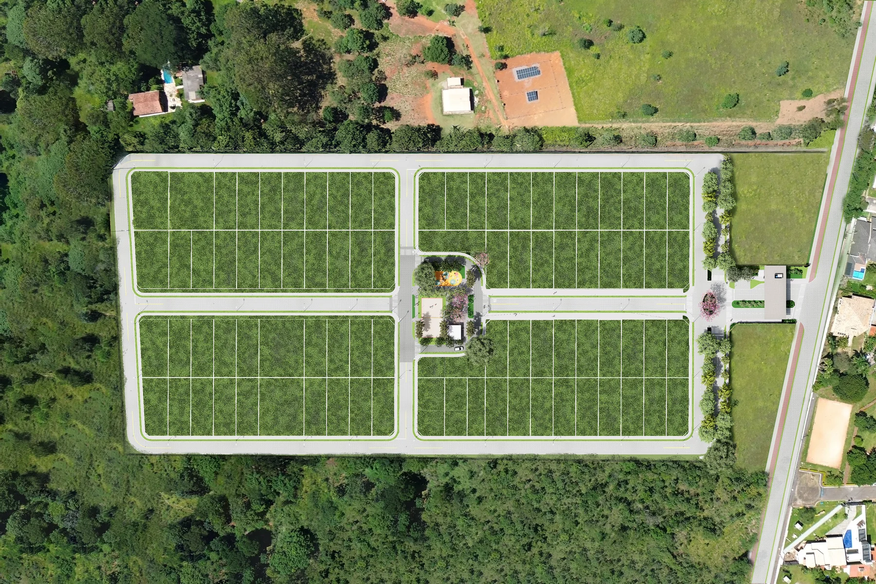 Implantação aérea do Residencial Calliandra