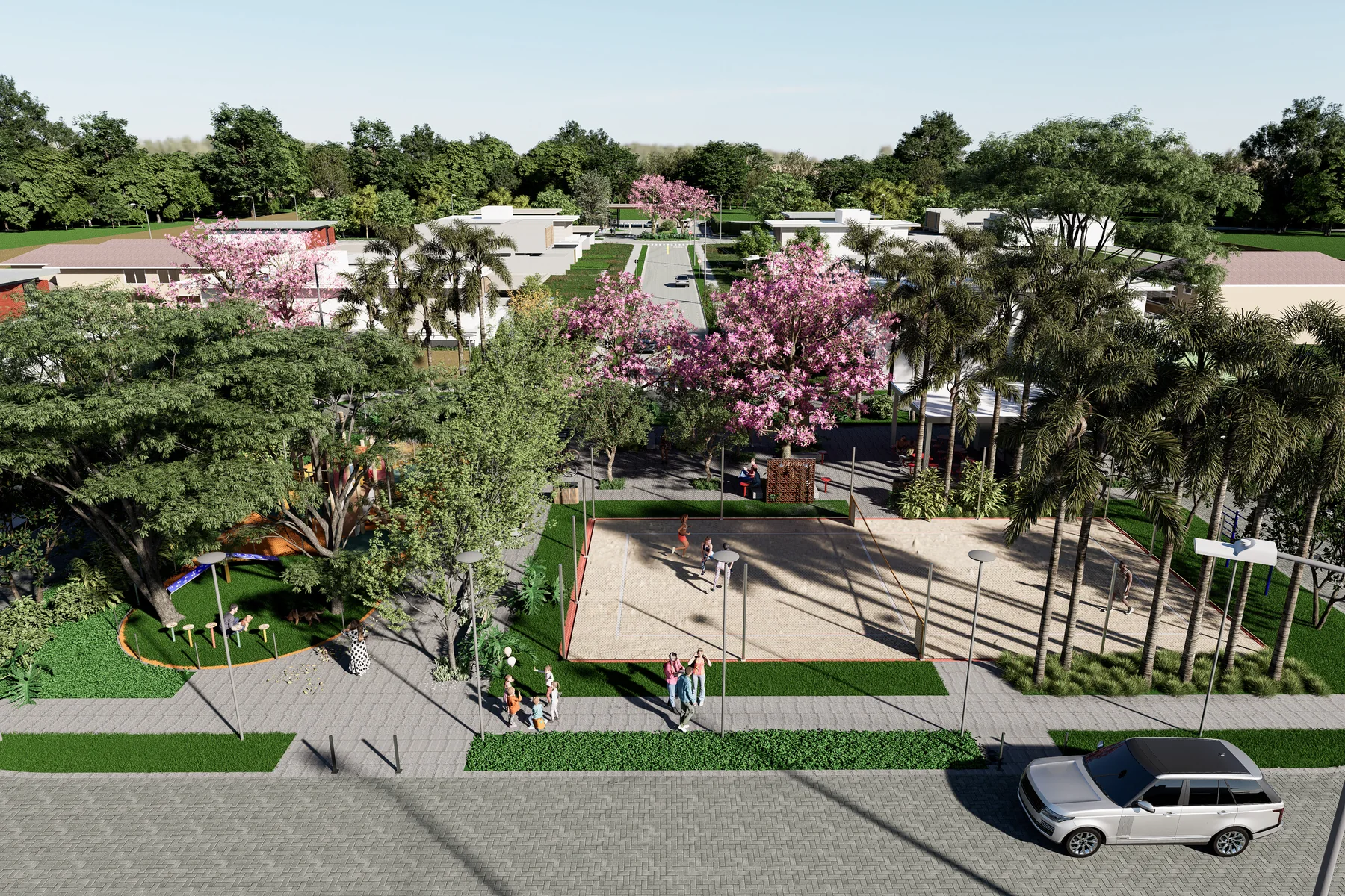 Praça central do Residencial Calliandra